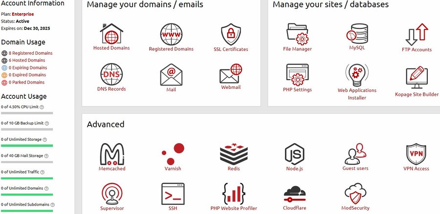 LiquidNet Ltd Hosting: Flexible Hosting Company with User-Friendly Control Panel and Excellent Customer Support